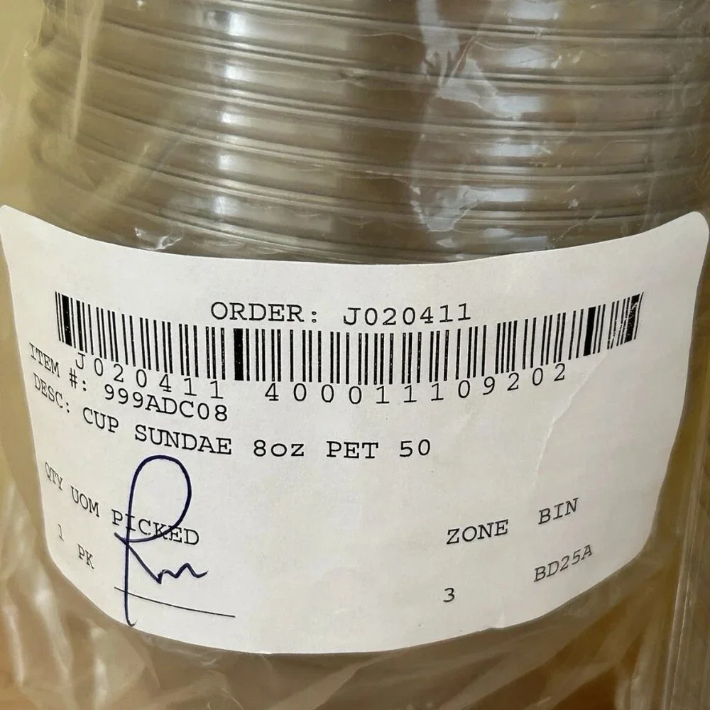 8 oz. Clear PET Sundae Cup with Lid, 50 pieces (cups and lids) - Picture 4 of 4